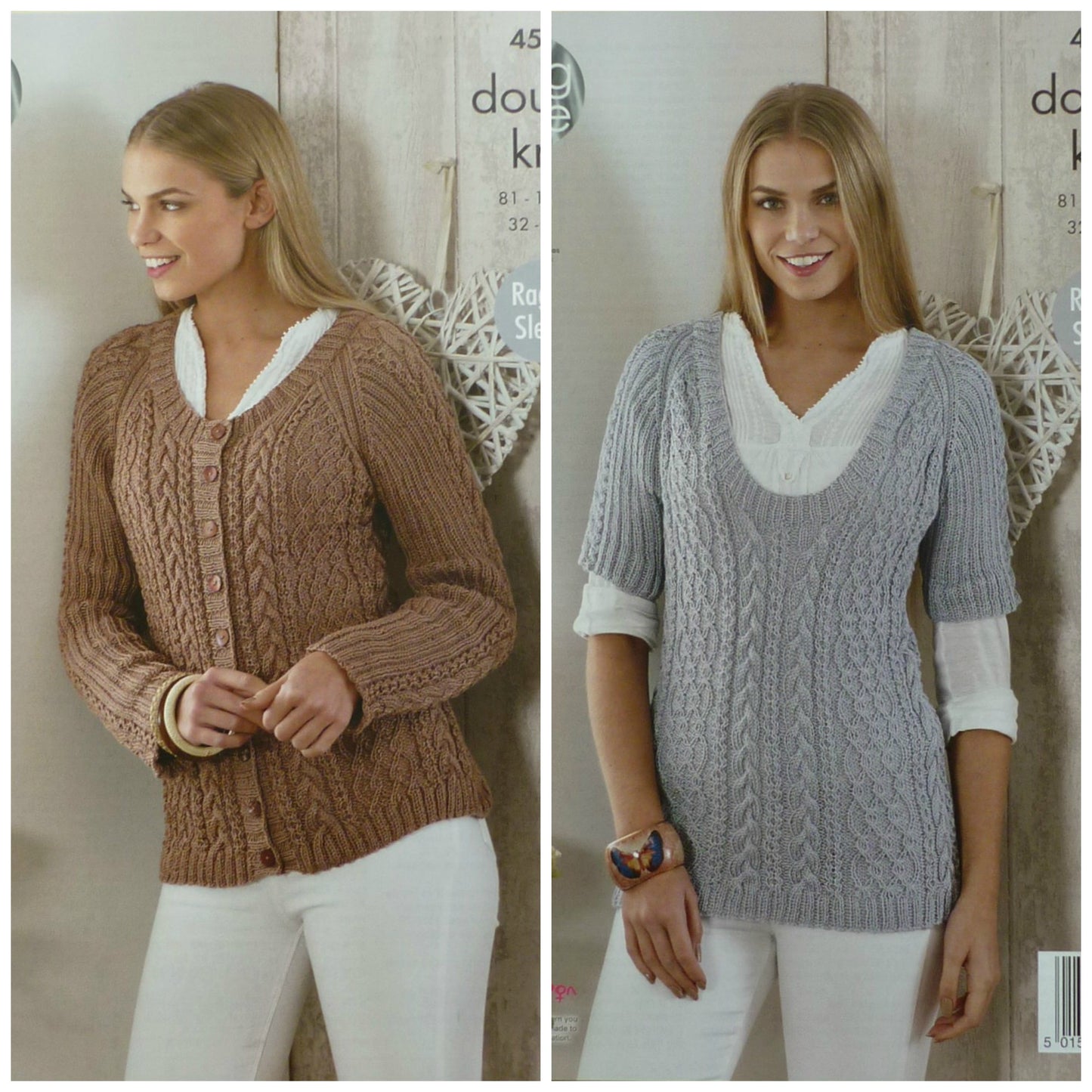 DIGITAL Knitting Pattern Ladies Cable Cardigan and Tunic Cotton DK King Cole 4531