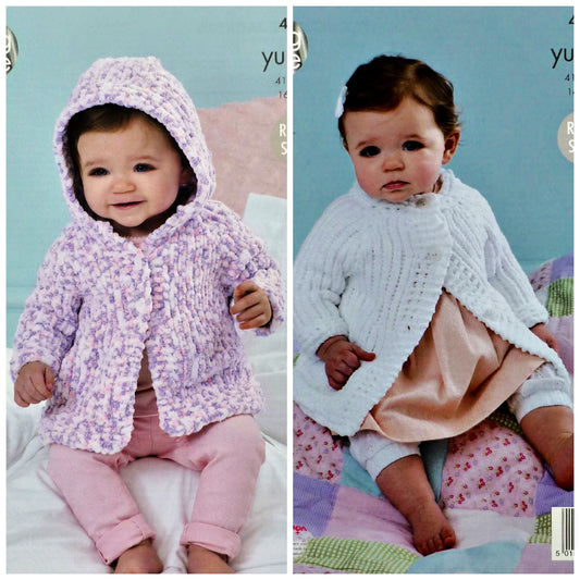 DIGITAL Knitting Pattern Baby Hooded Jacket and Cardigan Yummy Chunky King Cole 4535