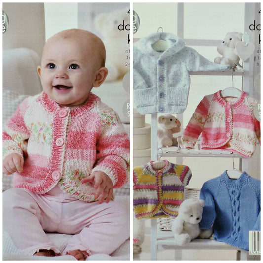 DIGITAL Knitting Pattern Baby Easy Knit Jumper Hoodie Jacket Bolero & Cardigan DK 4549