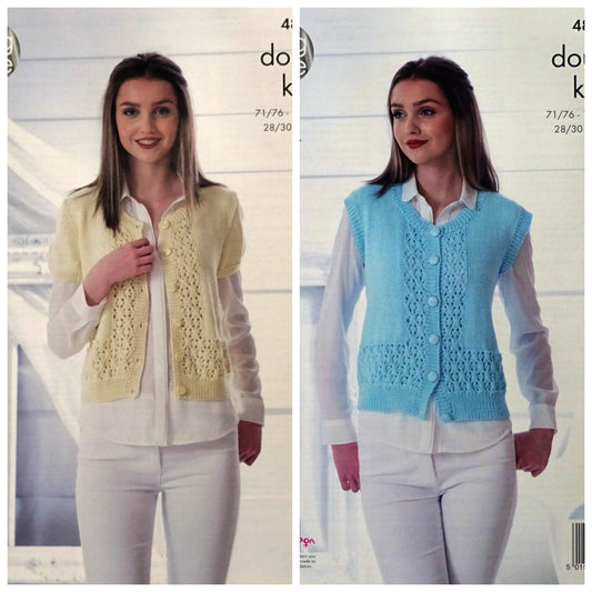 DIGITAL Knitting Pattern Ladies Cable Panel Jumper and Cardigan Cottonsoft DK King Cole 4838