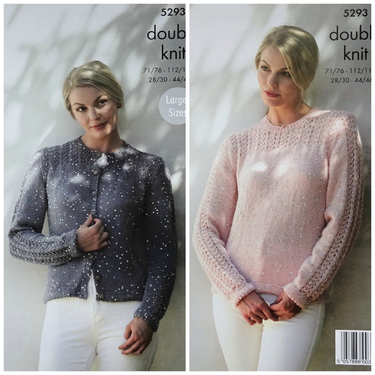 DIGITAL Knitting Pattern Ladies Lacy Cardigan & Jumper Galaxy DK King Cole 5293