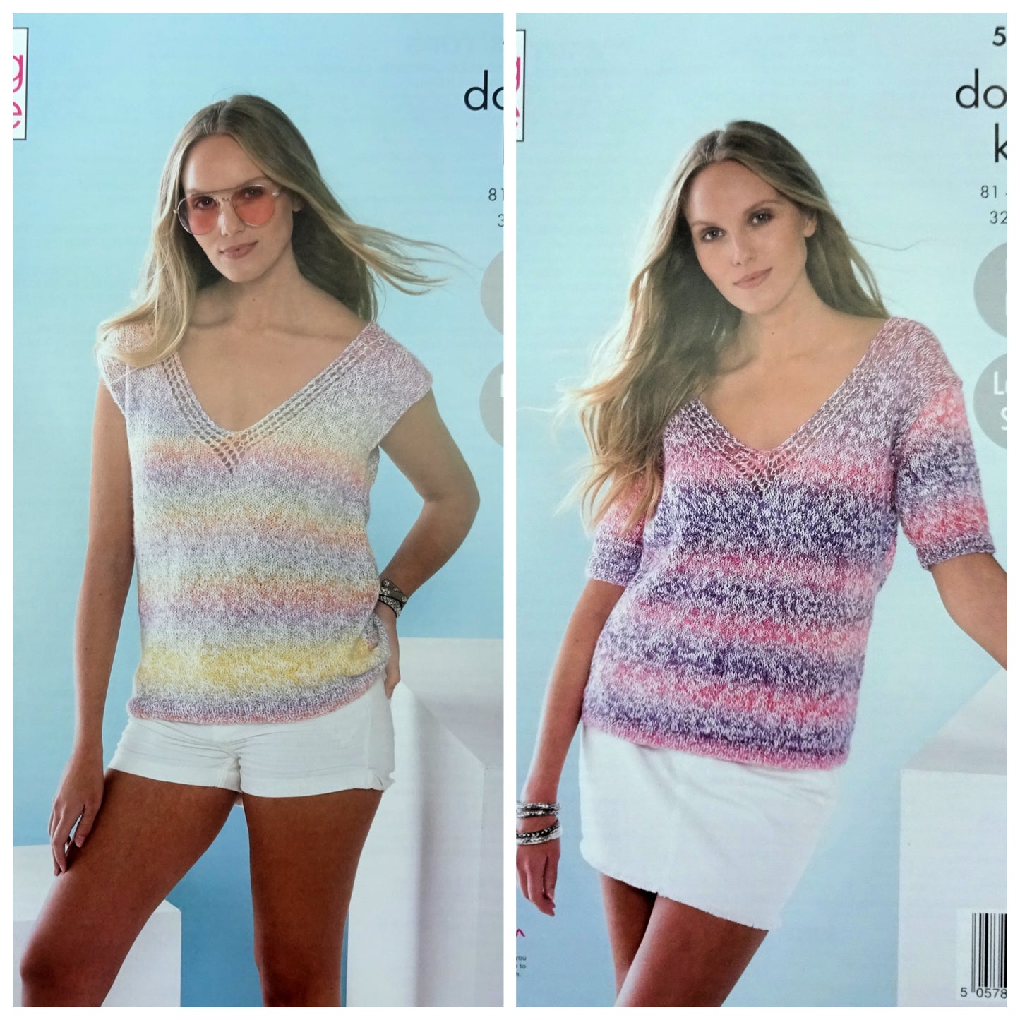 DIGITAL Knitting Pattern Ladies Easy Knit Summer Tops King Cole 5407