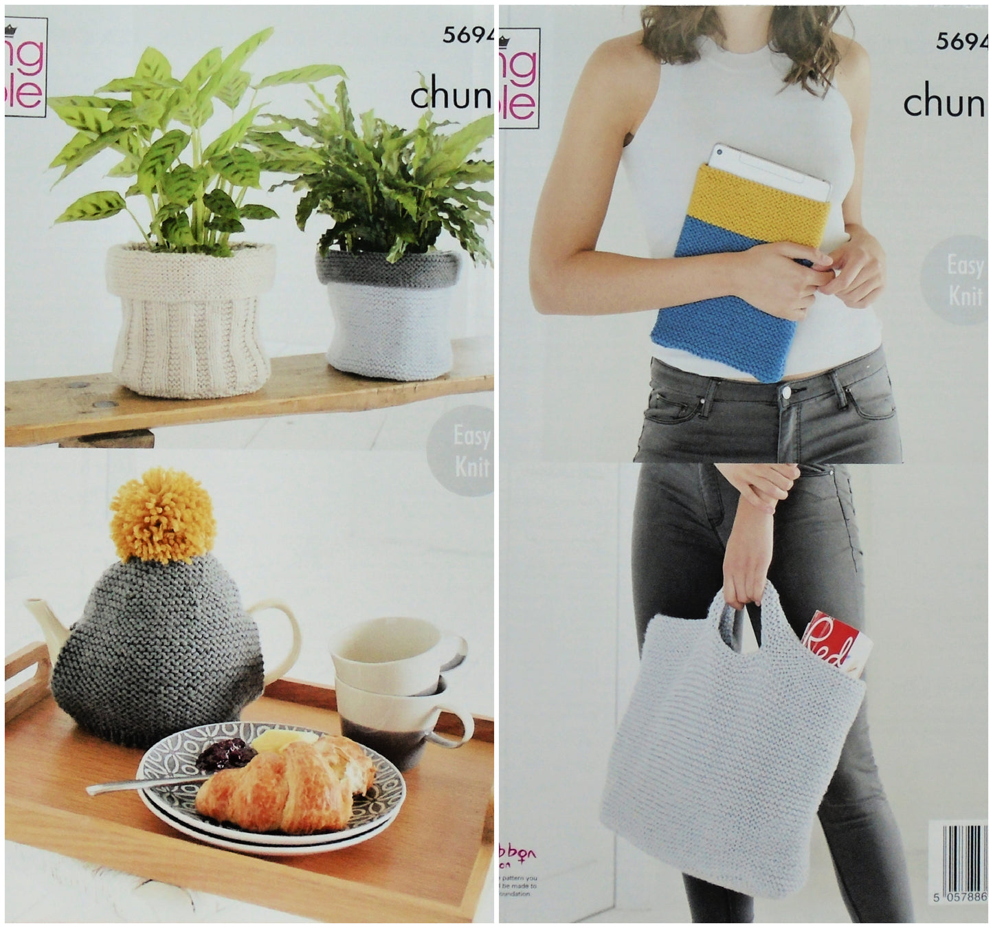 DIGITAL Knitting Pattern Very Easy Tablet Cover Bag Tea Cosy Pot Chunky King Cole 5694