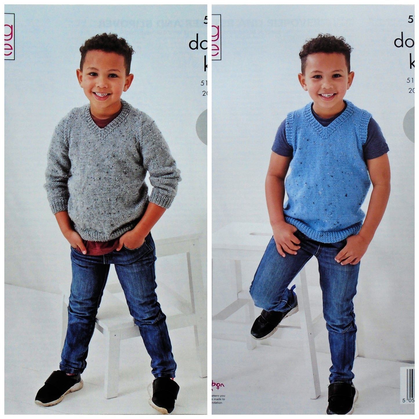 DIGITAL Knitting Pattern Childrens Jumper and Tank Top DK King Cole 5706