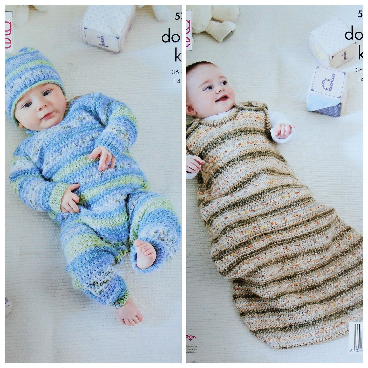 DIGITAL Knitting Pattern Baby Sleeping Bag All-In-One & Hat DK King Cole 5762