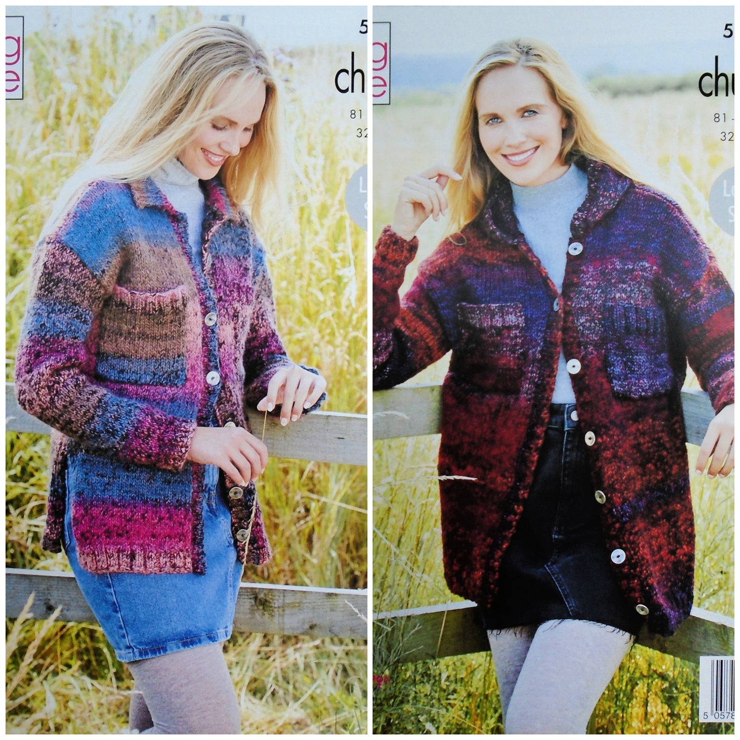 DIGITAL Knitting Pattern Ladies Jackets Collar &Hood Inc Plus Size Chunky King Cole 5813