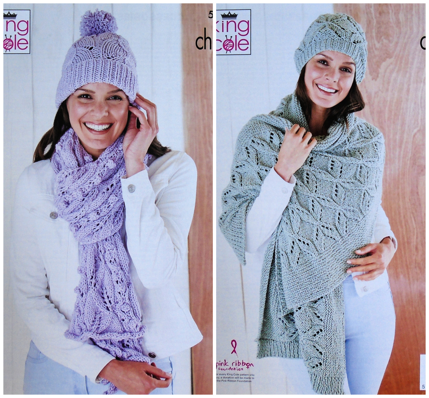 DIGITAL Knitting Pattern Ladies Hats, Scarf and Wrap Chunky King Cole 5833