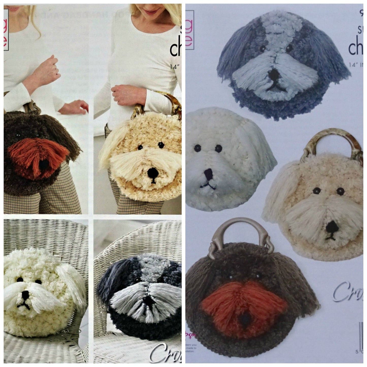 DIGITAL Crochet Pattern Dog Handbag and Pyjama Case Super Chunky King Cole 9097