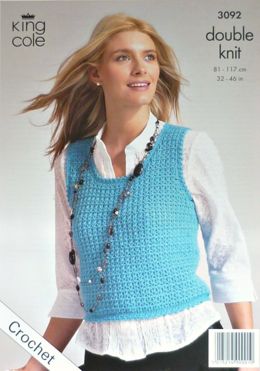 DIGITAL Crochet Pattern Ladies Cardigan and Tank Top DK King Cole 3092