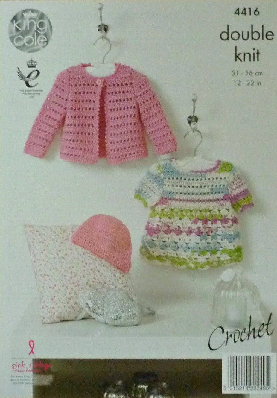 DIGITAL Crochet Pattern Baby Dress Cardigan and Hat DK King Cole 4416