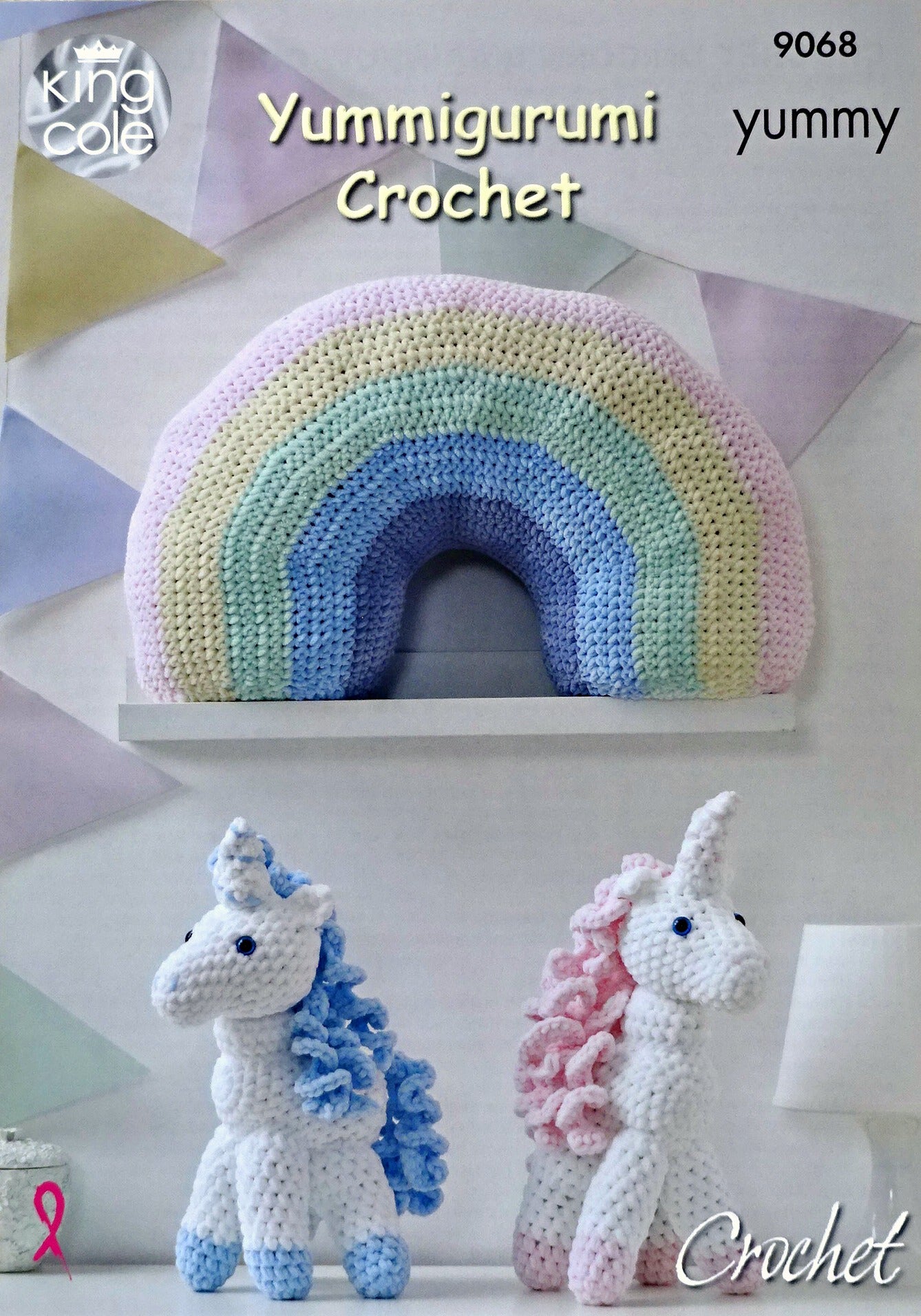 DIGITAL Crochet Pattern Unicorn and Rainbow Cushion/Pillow Amigurumi Soft Toys Chunky 9068