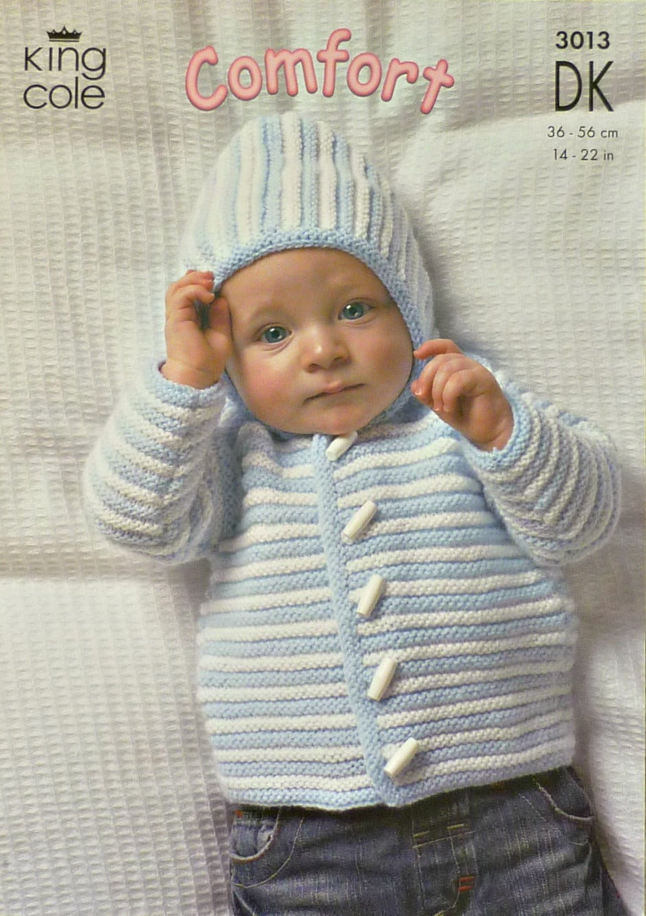 DIGITAL Knitting Pattern Baby Hoodie Jackets, Jumper & Wrap Over Body Warmer DK King Cole 3013