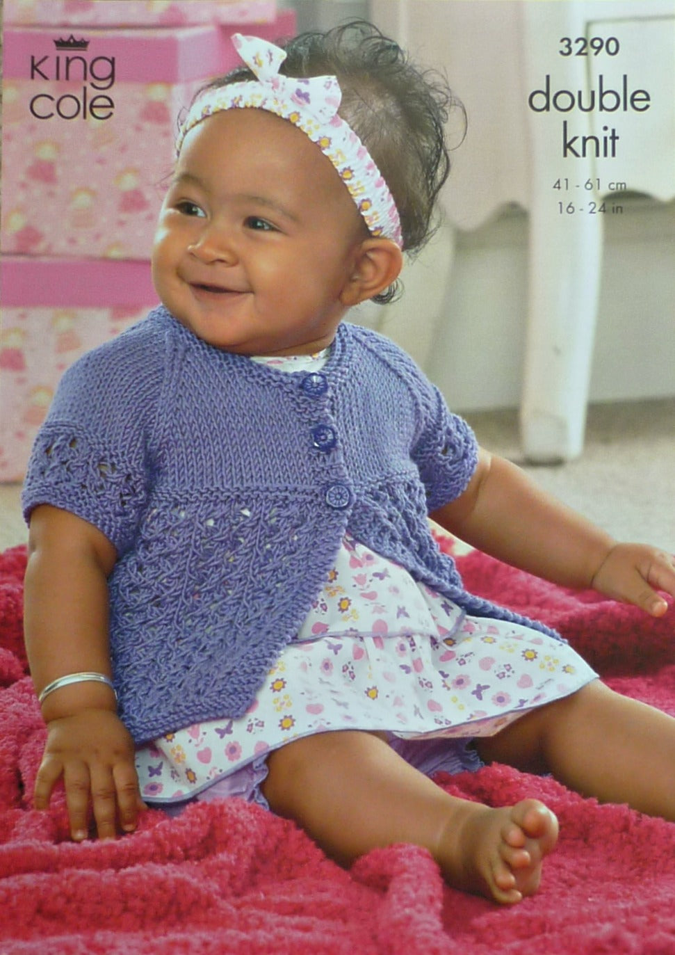 DIGITAL Knitting Pattern Baby Short or Long Sleeve Cardigans and Jumper DK King Cole 3290