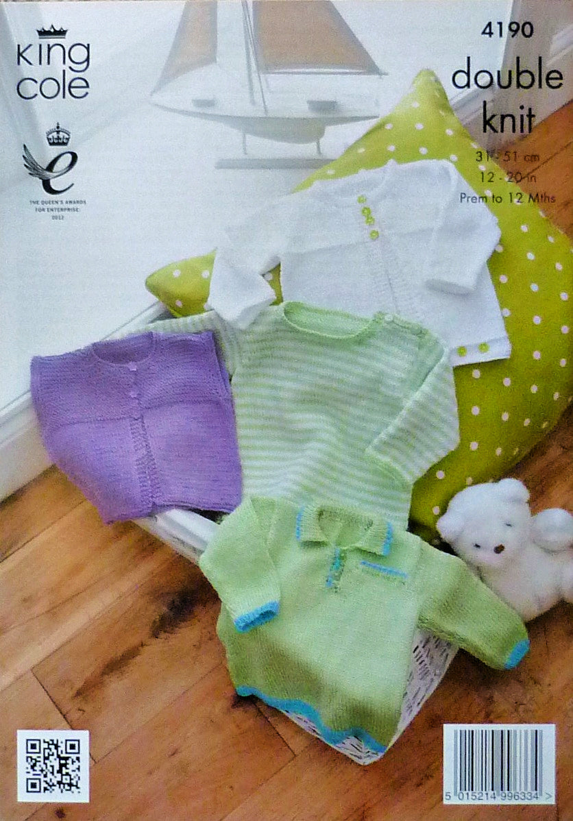 DIGITAL Knitting Pattern Baby's Cardigan, Jumpers and Waistcoat DK King Cole 4190