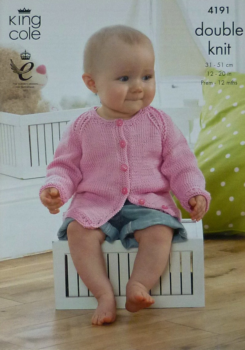 DIGITAL Knitting Pattern Baby's Cardigans, Hats, Hoodie and Top DK King Cole 4191