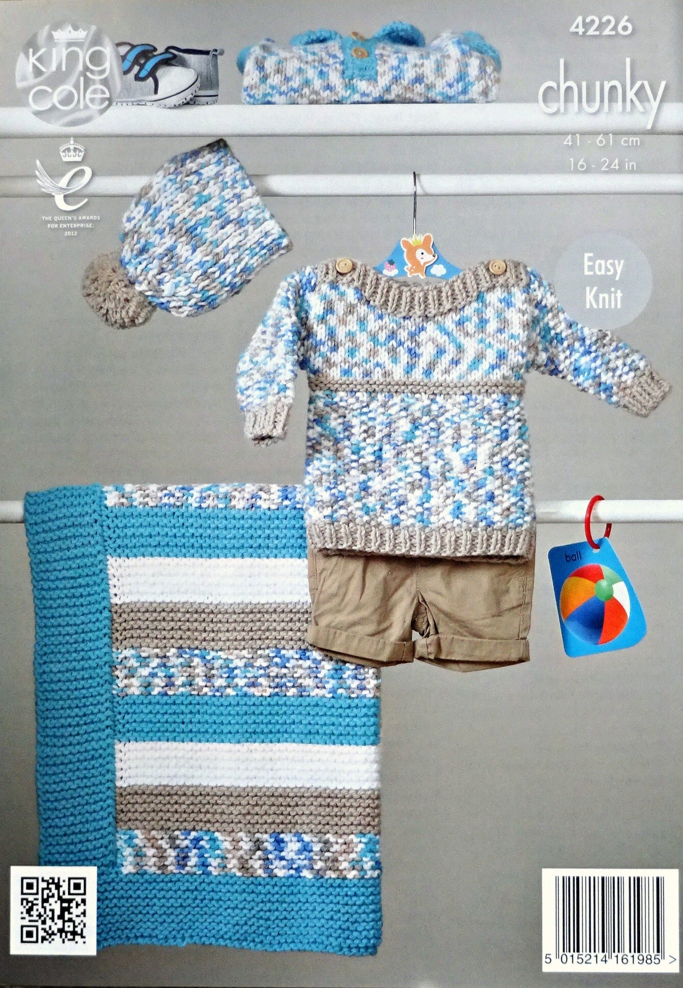 DIGITAL Knitting Pattern Baby Easy Knit Jumpers and Blanket Chunky King Cole 4226
