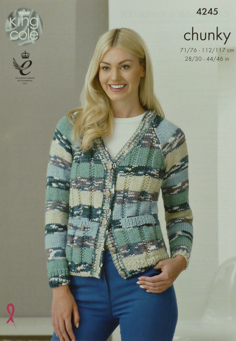 DIGITAL Knitting Pattern Ladies Easy Rib Jumper & Jacket with Pockets Chunky King Cole 4245