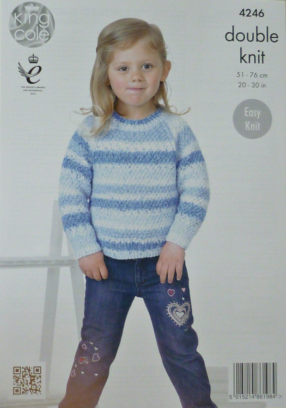 DIGITAL Knitting Pattern Childrens Round Neck Cardigan and Jumper DK King Cole 4246