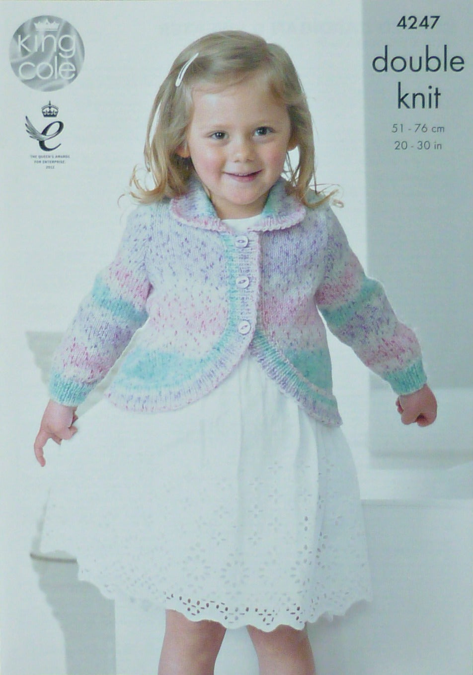 DIGITAL Knitting Pattern Childrens Bolero Cardigan with Collar and Jumper DK King Cole 4247