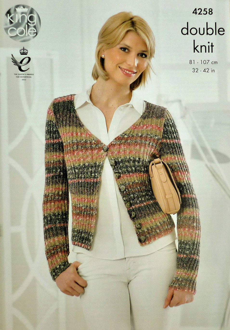 DIGITAL Knitting Pattern Ladies Skinny Rib Cardigan and Jumper Drifter DK King Cole 4258