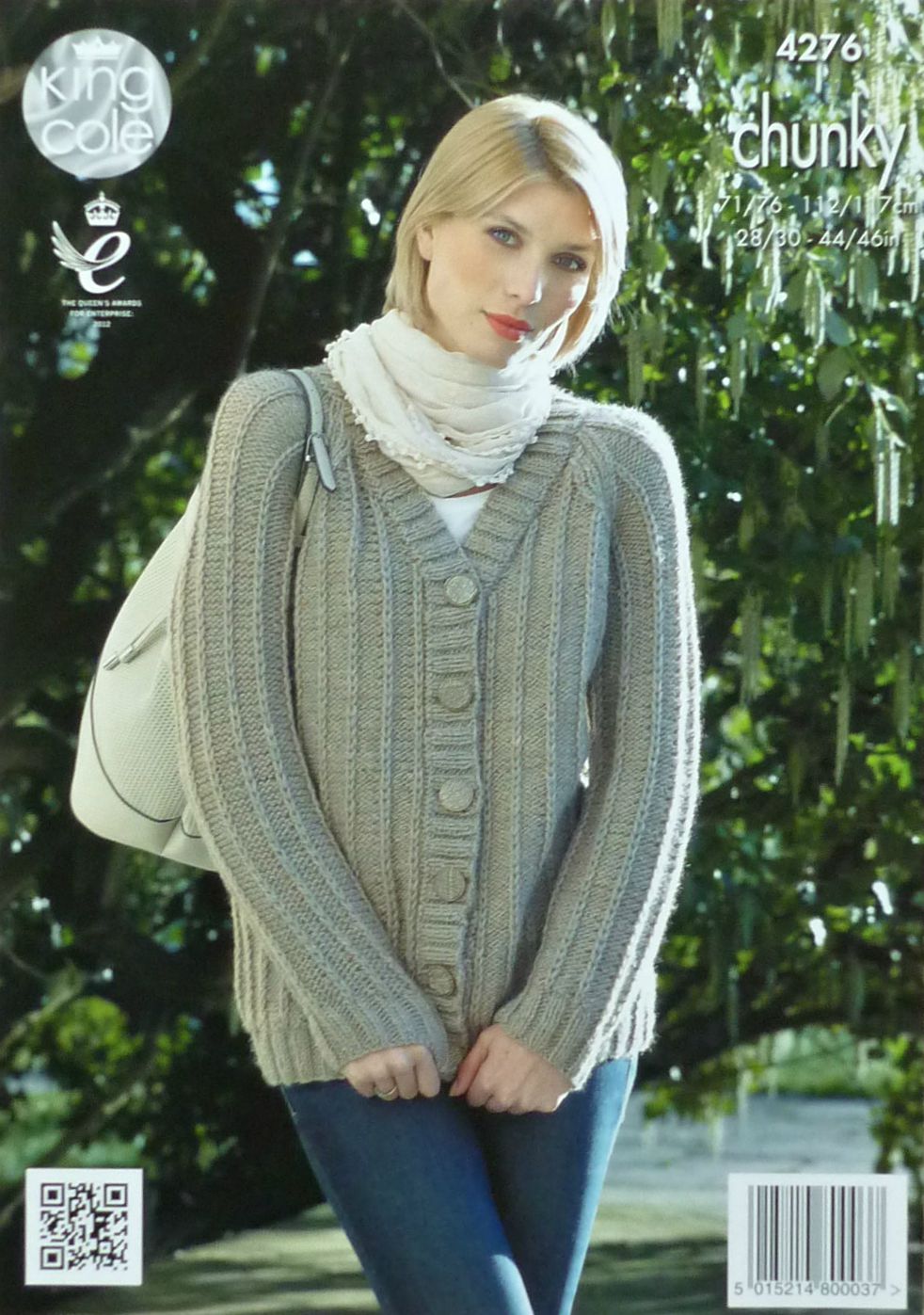 DIGITAL Knitting Pattern Ladies Ribbed Jumper and Cardigan Chunky King Cole 4276