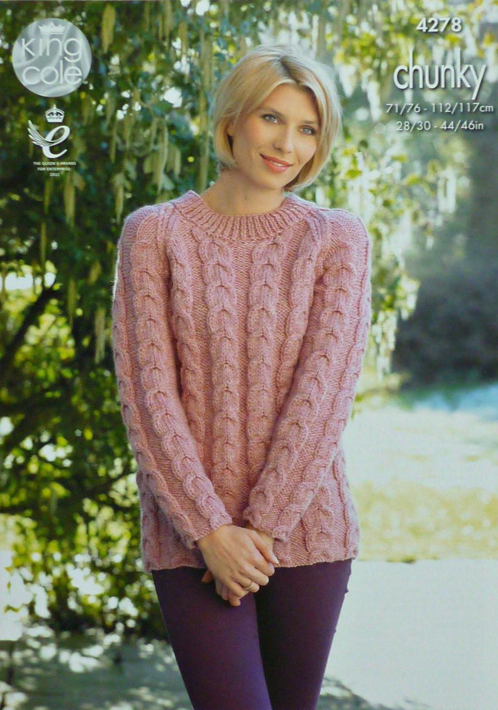 DIGITAL Knitting Pattern Ladies Cable Jumper and Cardigan Chunky King Cole 4278