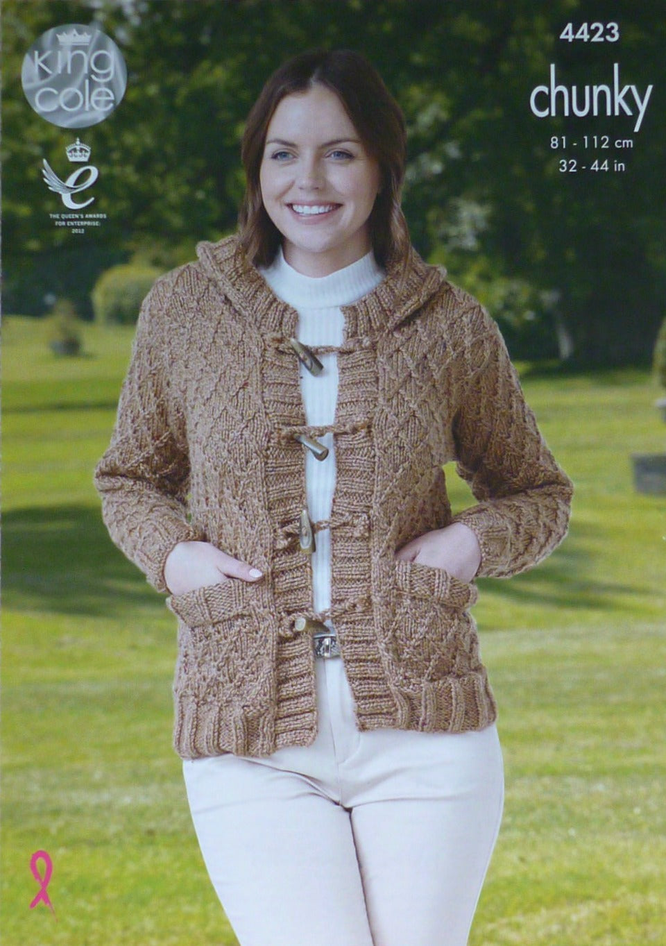 DIGITAL Knitting Pattern Ladies Trellis Pattern Hooded Jacket and Gilet Chunky King Cole 4423