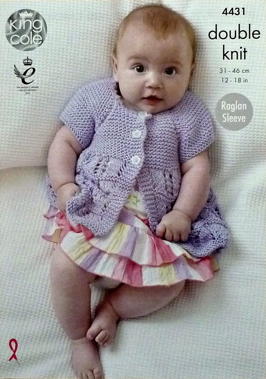 DIGITAL Knitting Pattern Baby Cardigan, Matinee Coats & Blanket Cottonsoft DK King Cole 4431