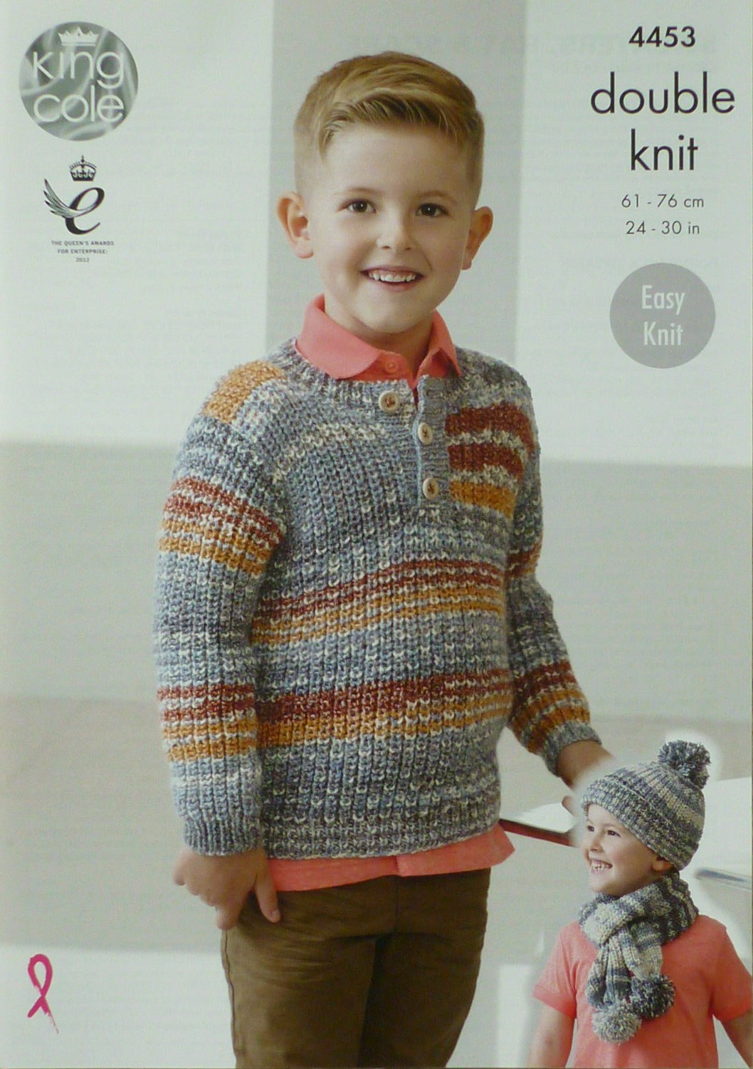 DIGITAL Knitting Pattern Childrens Easy Knit Jumpers Hat & Scarf Drifter DK King Cole 4453