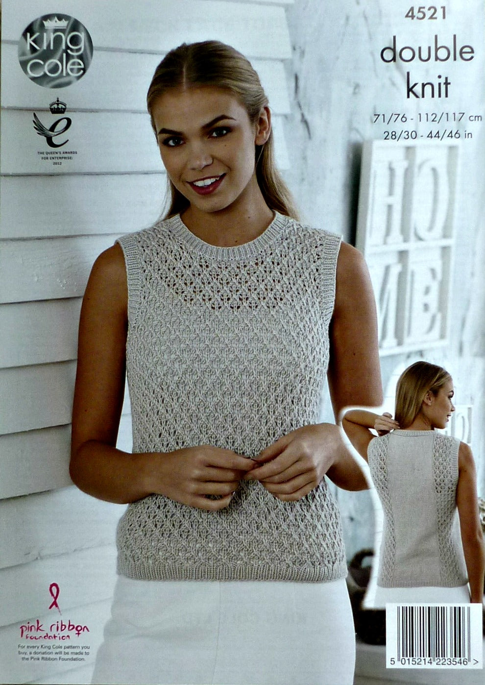 DIGITAL Knitting Pattern Ladies Sleeveless Lace Tops DK King Cole 4521