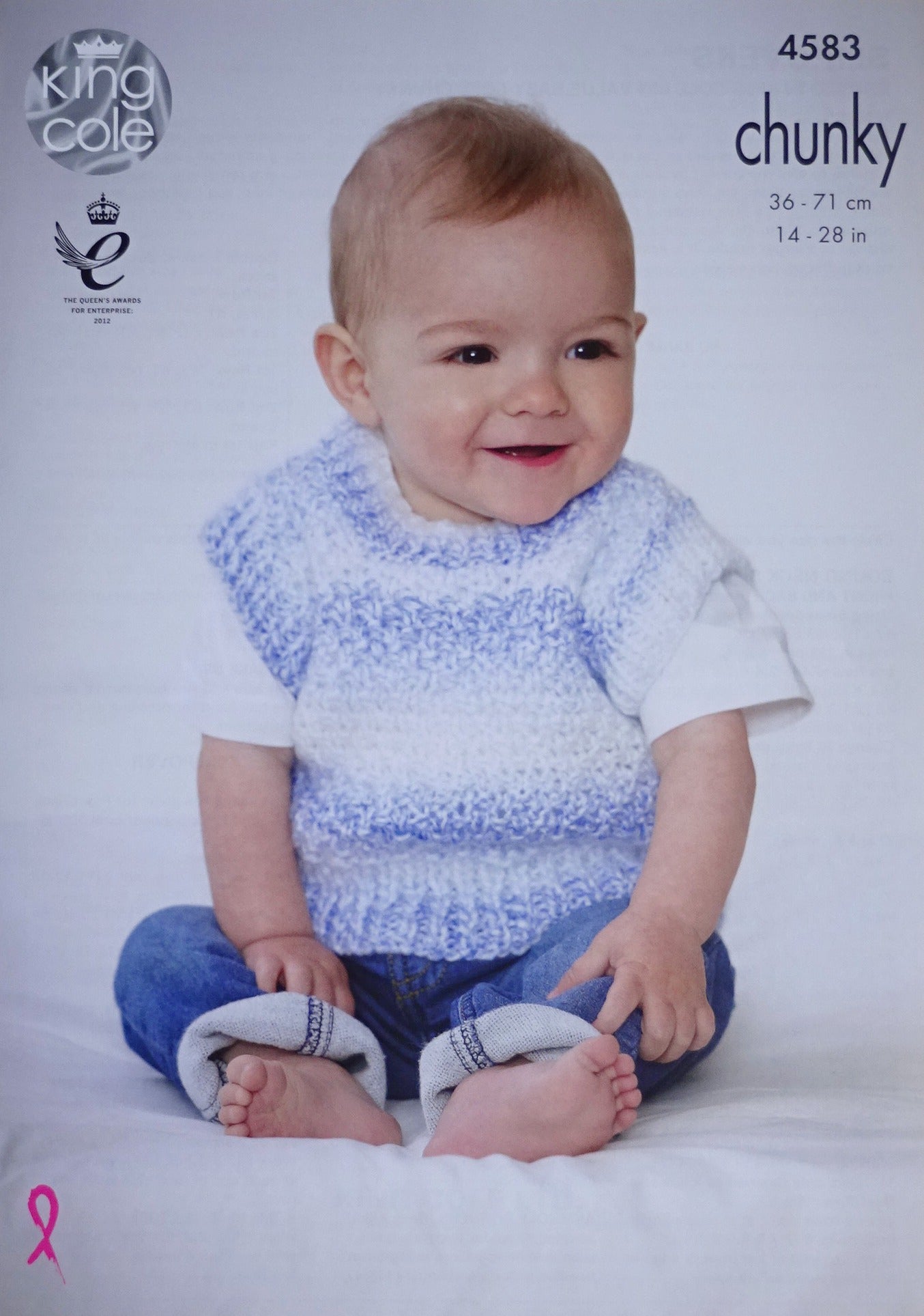 DIGITAL Knitting Pattern Baby Easy Knit Round Neck or V-Neck Tank Tops Chunky King Cole 4583