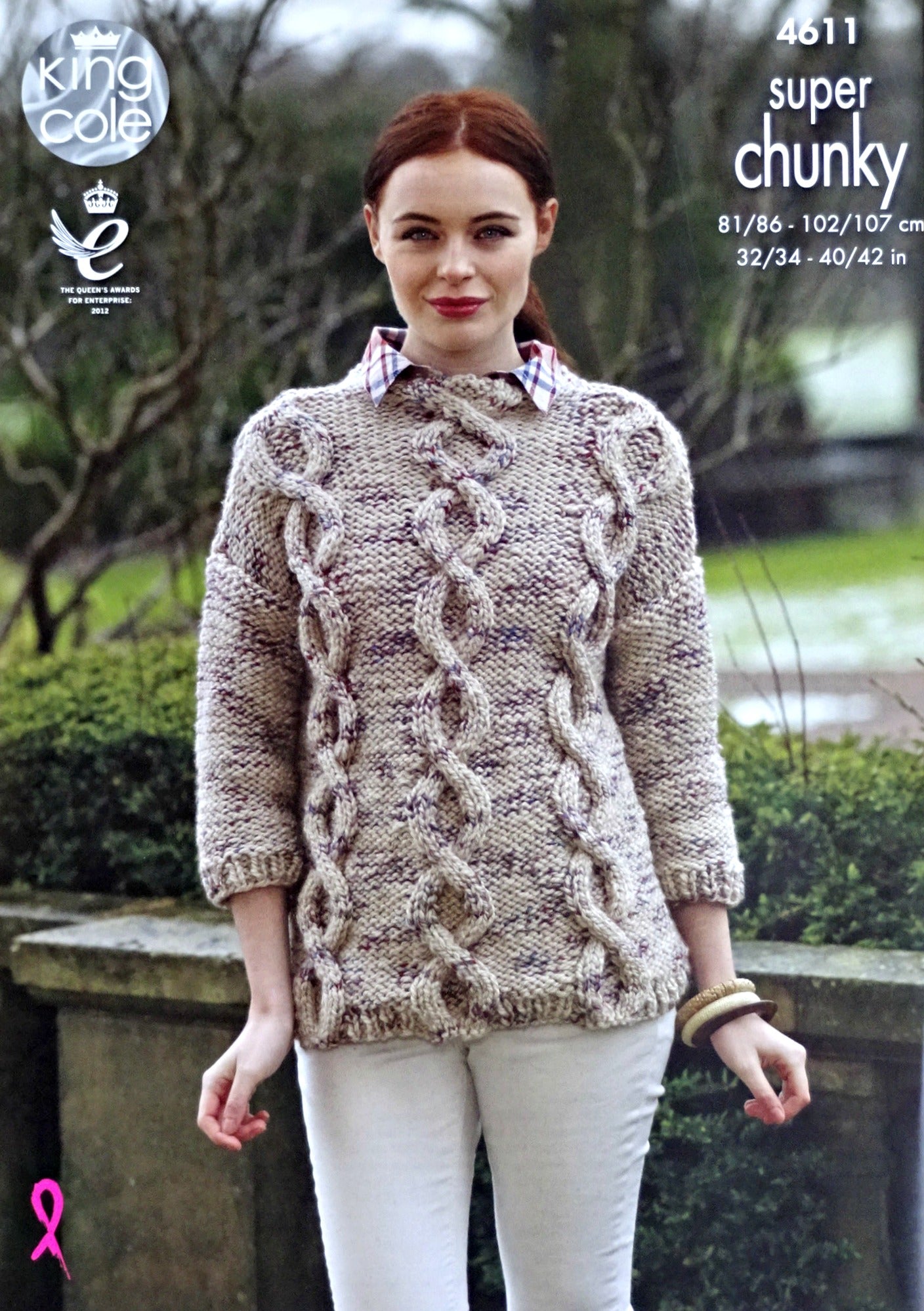 DIGITAL Knitting Pattern Ladies Cable Cardigan and Jumper Super Chunky King Cole 4611