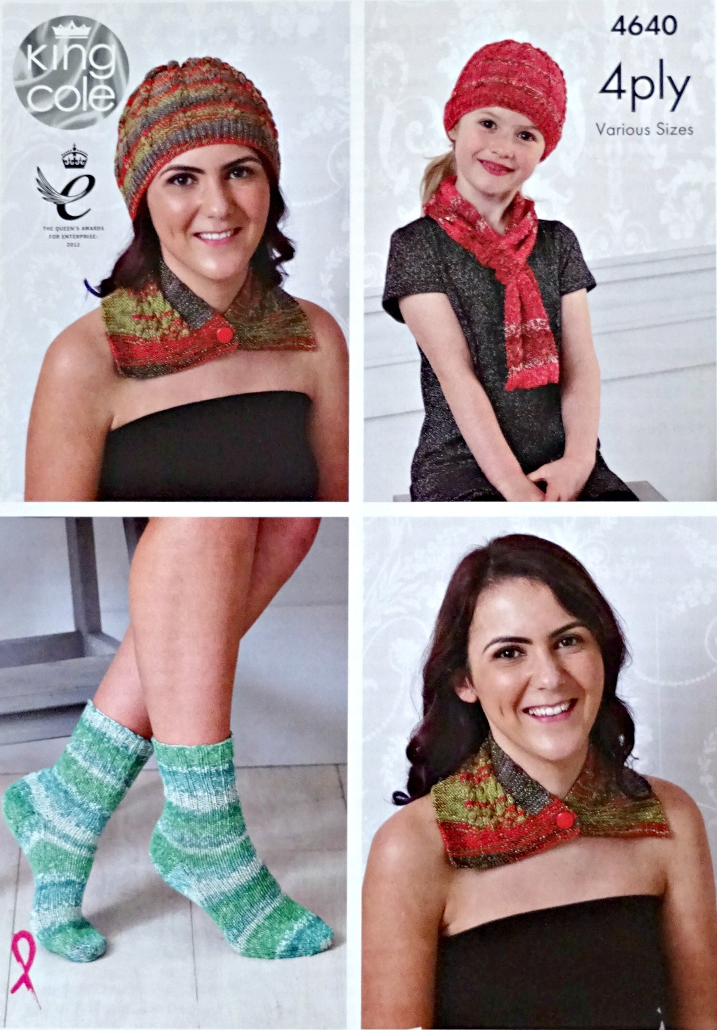 DIGITAL Knitting Pattern Ladies/Girls Hat, Scarf, Neck Wrap & Socks 4ply King Cole 4640