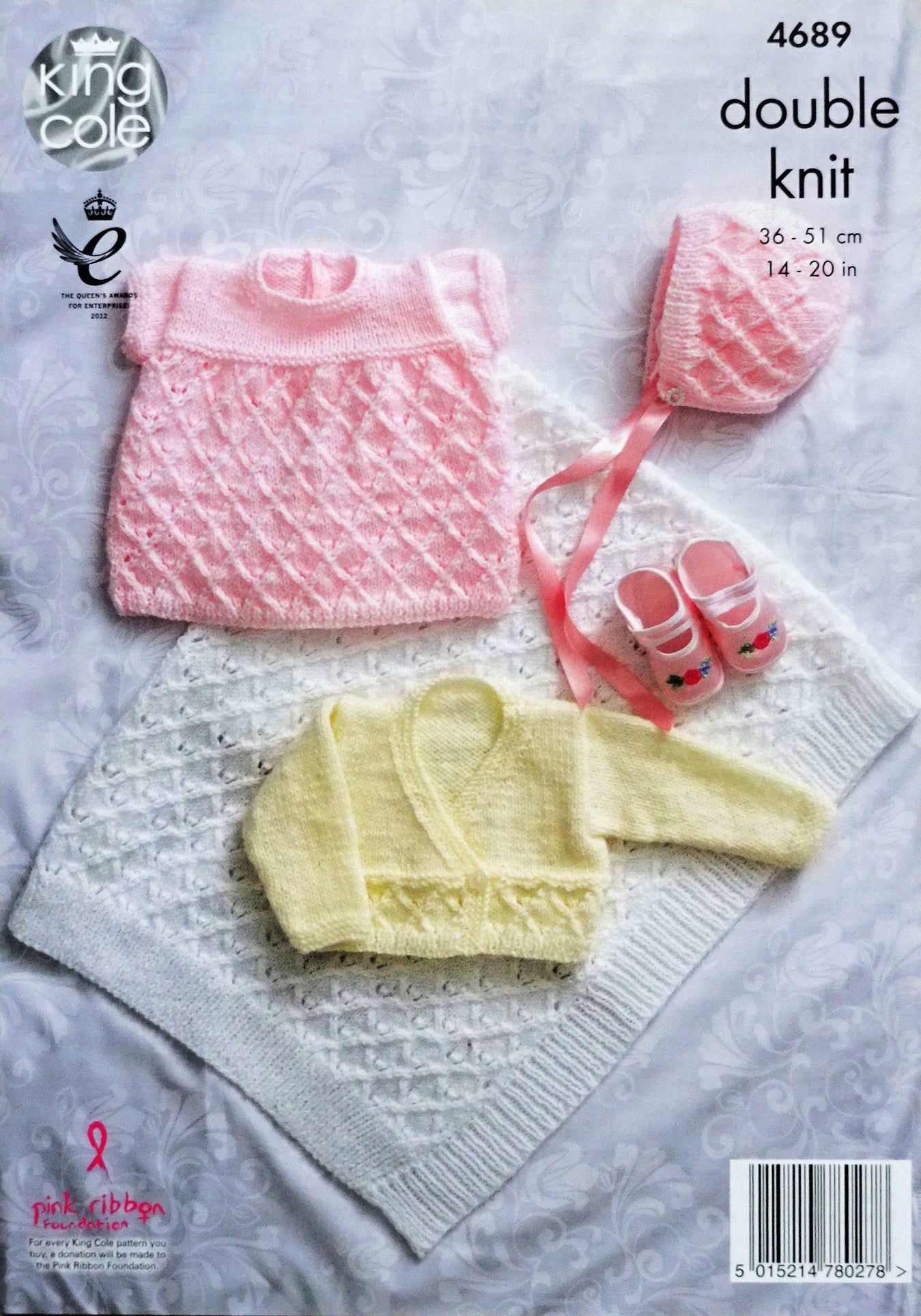 DIGITAL Knitting Pattern Baby Lacy Dress, Cardigan, Blanket and Bonnet DK King Cole 4689