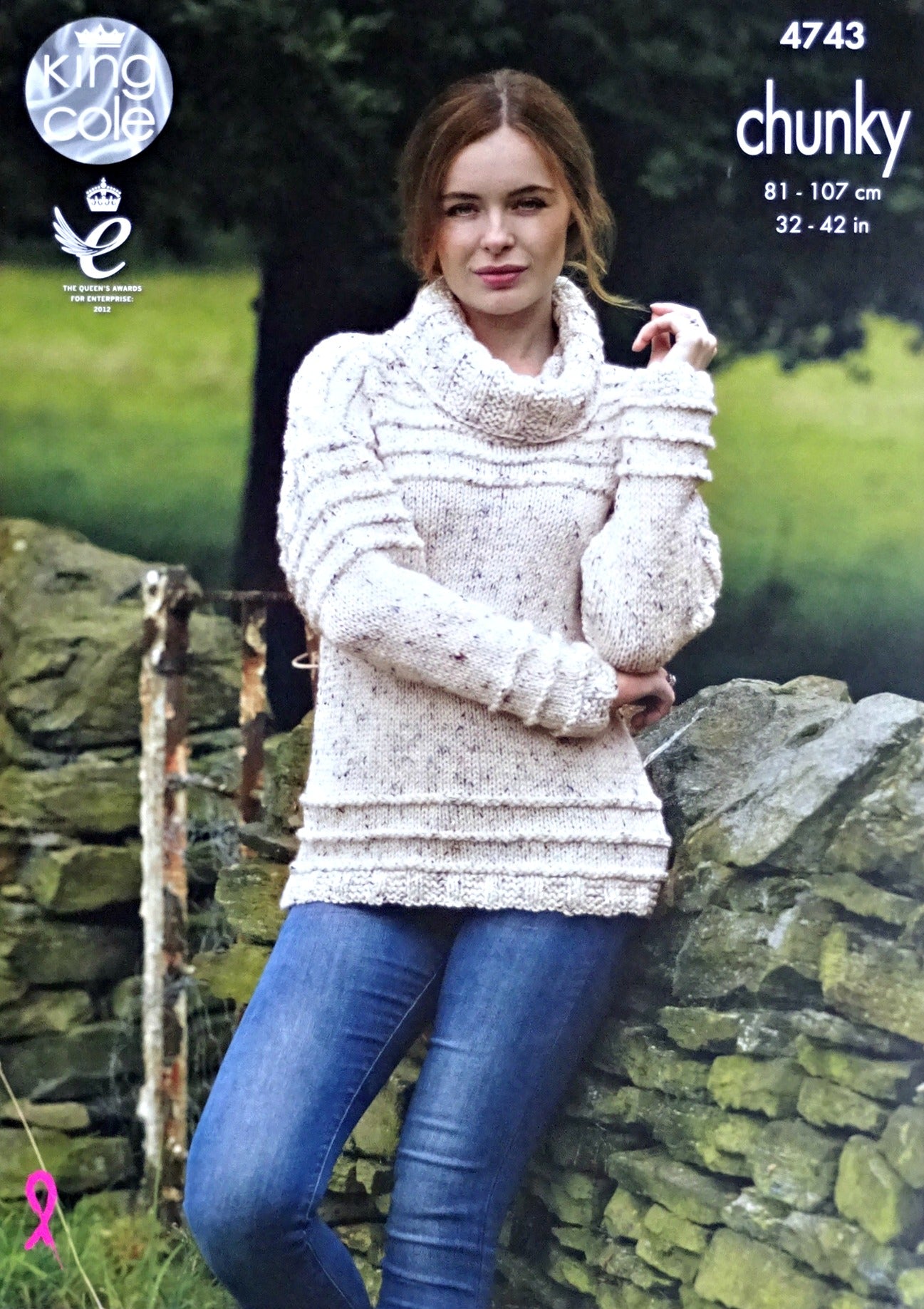 DIGITAL Knitting Pattern Ladies Cowl Neck Jumper & Round Neck Cardigan Chunky Tweed King Cole 4743