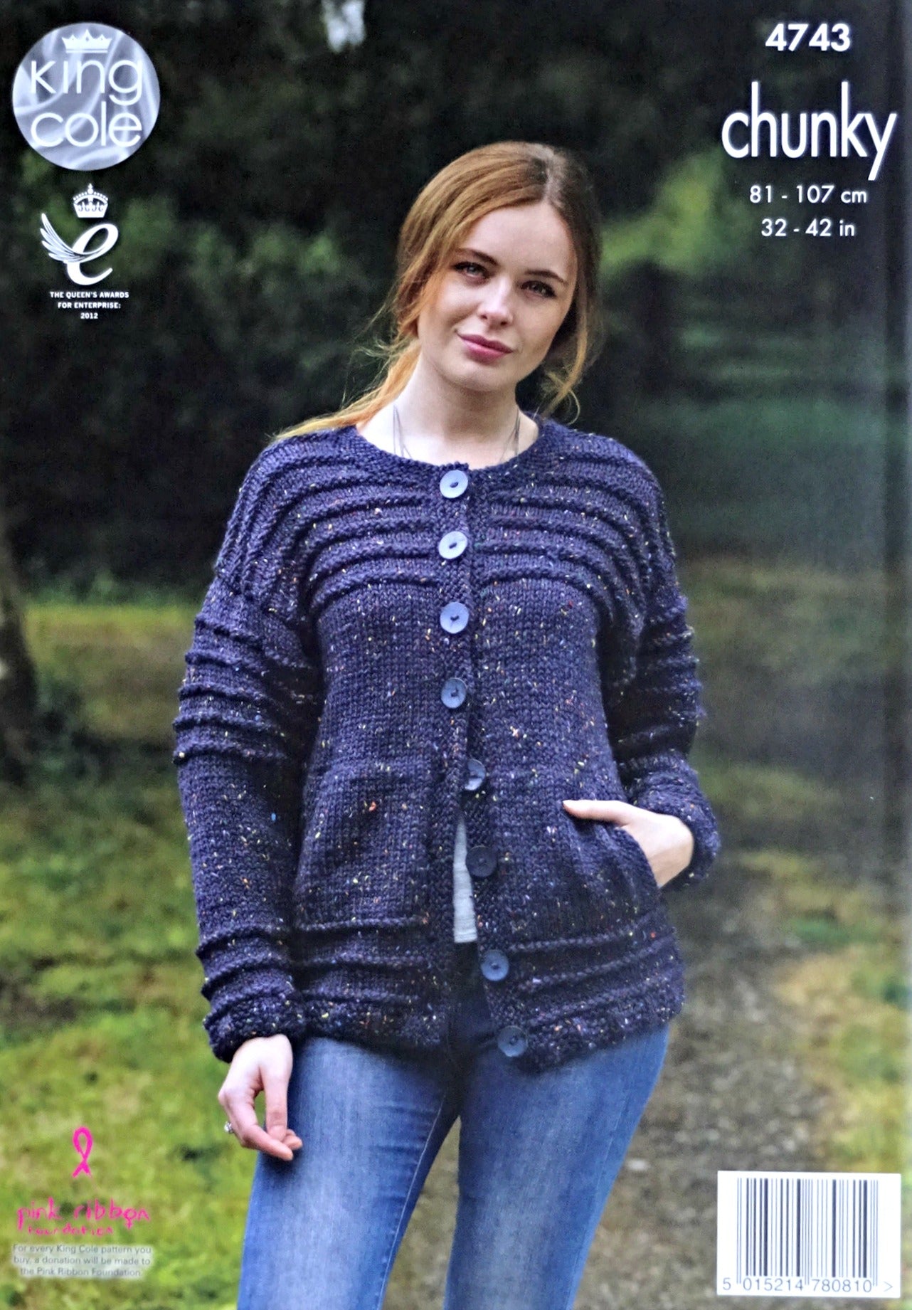 DIGITAL Knitting Pattern Ladies Cowl Neck Jumper & Round Neck Cardigan Chunky Tweed King Cole 4743