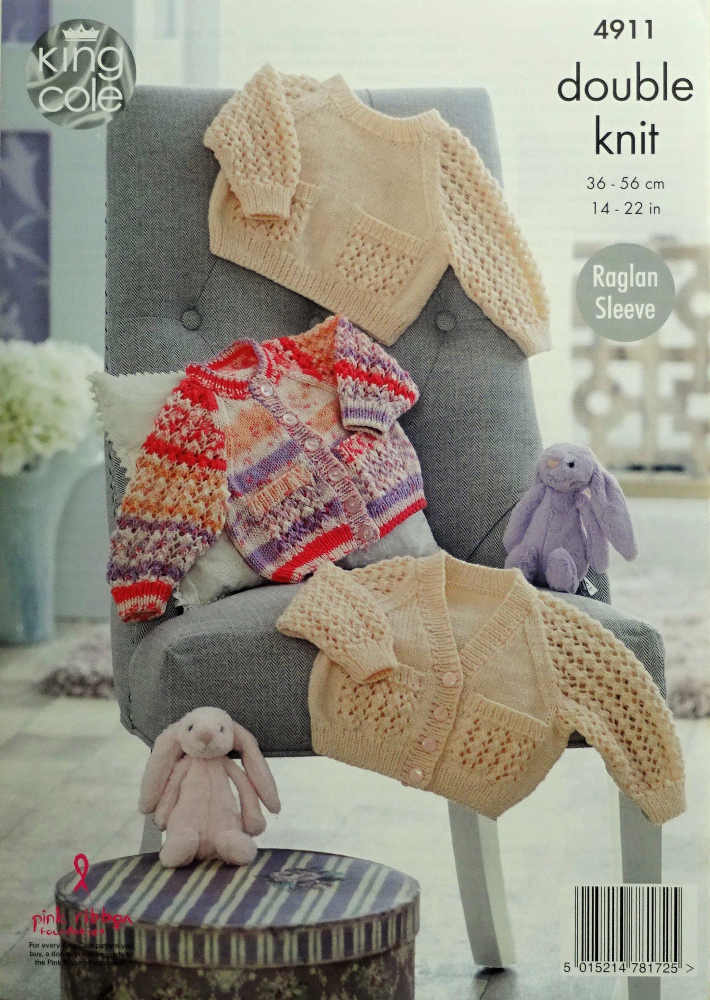 DIGITAL Knitting Pattern Baby Lacy Cardigans and Jumper DK King Cole 4911