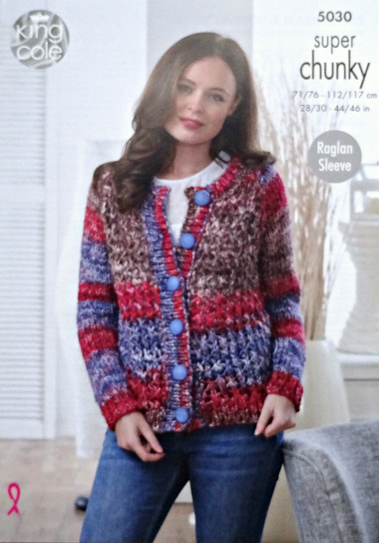 DIGITAL Knitting Pattern Ladies Lace Jacket and Jumper Super Chunky King Cole 5030