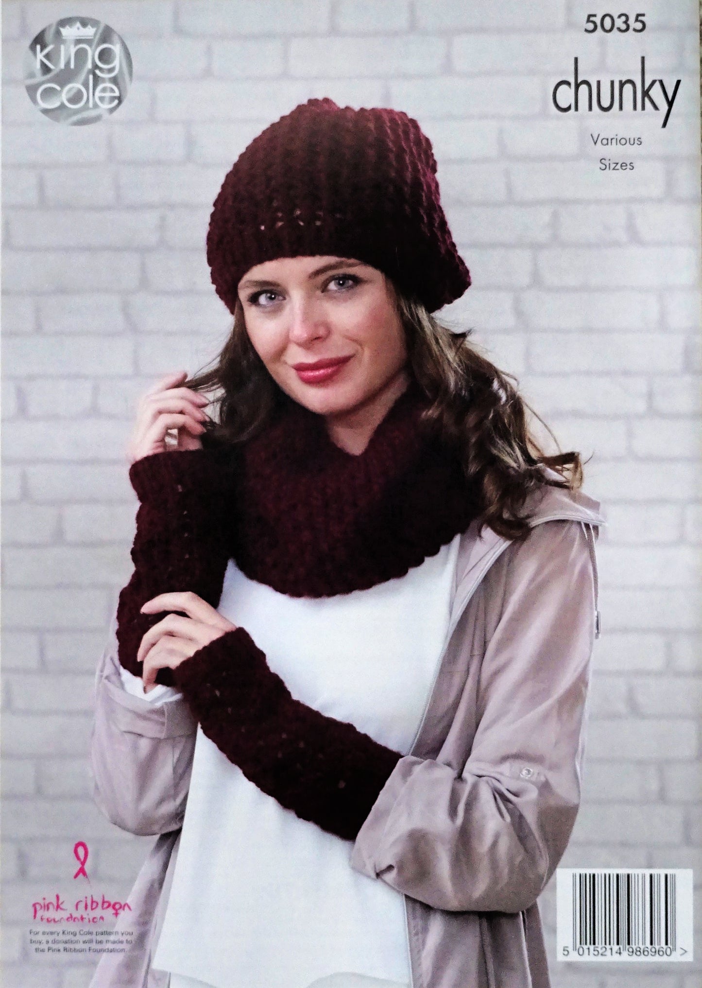 DIGITAL Knitting Pattern Ladies Easy Knit Beanie, Hat, Mittens, Scarf, Wristwarmers & Cowl Chunky King Cole 5035