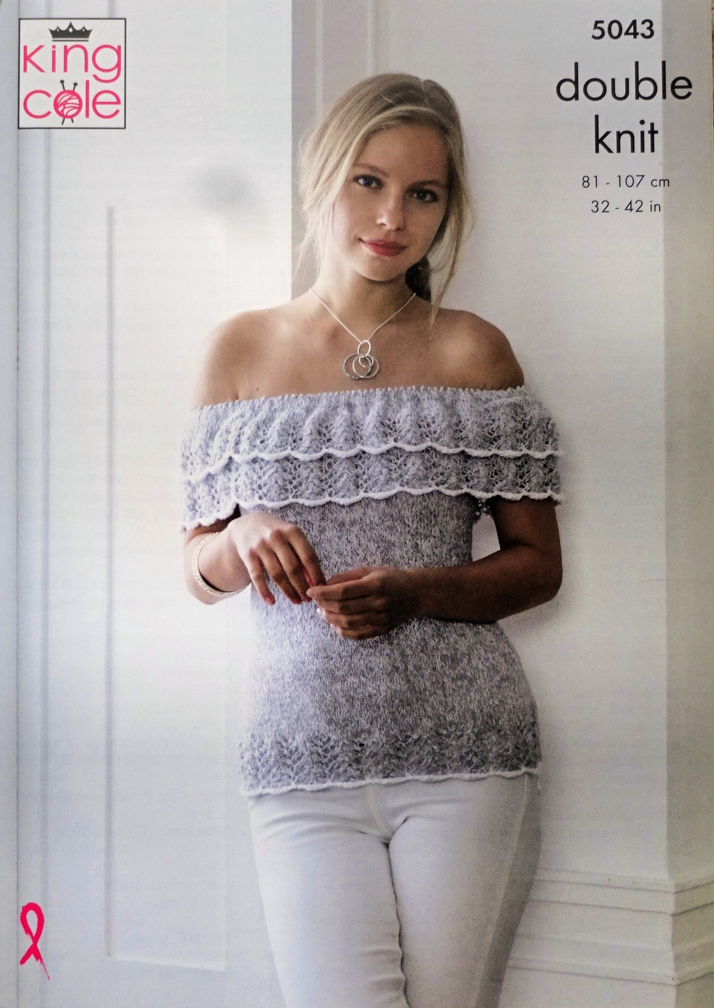 DIGITAL Knitting Pattern Ladies Frill Top and Off Shoulder Top King Cole 5043