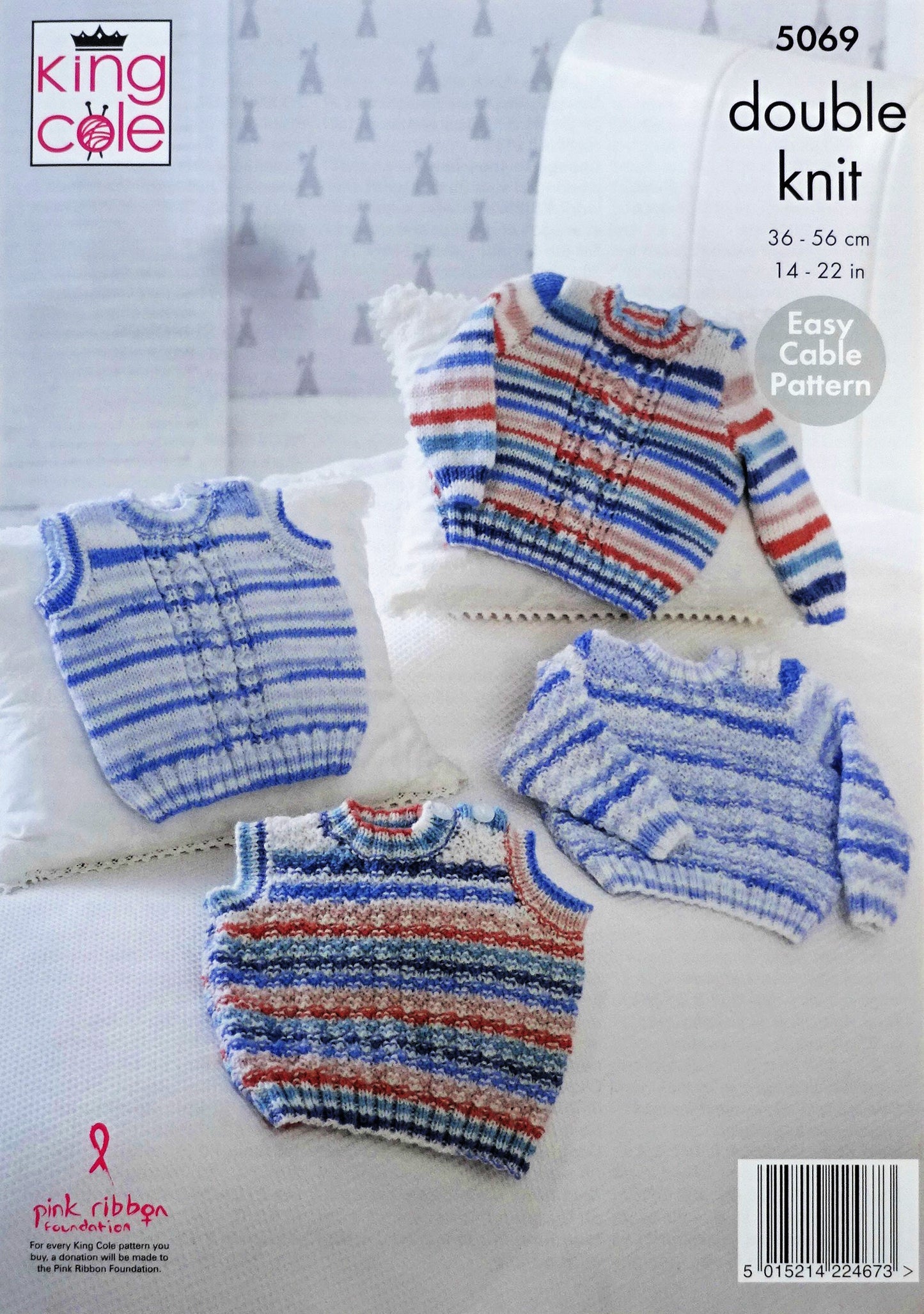 DIGITAL Knitting Pattern Babies Jaumper and Tank Top in Cable or Textured Design DK King Cole 5069