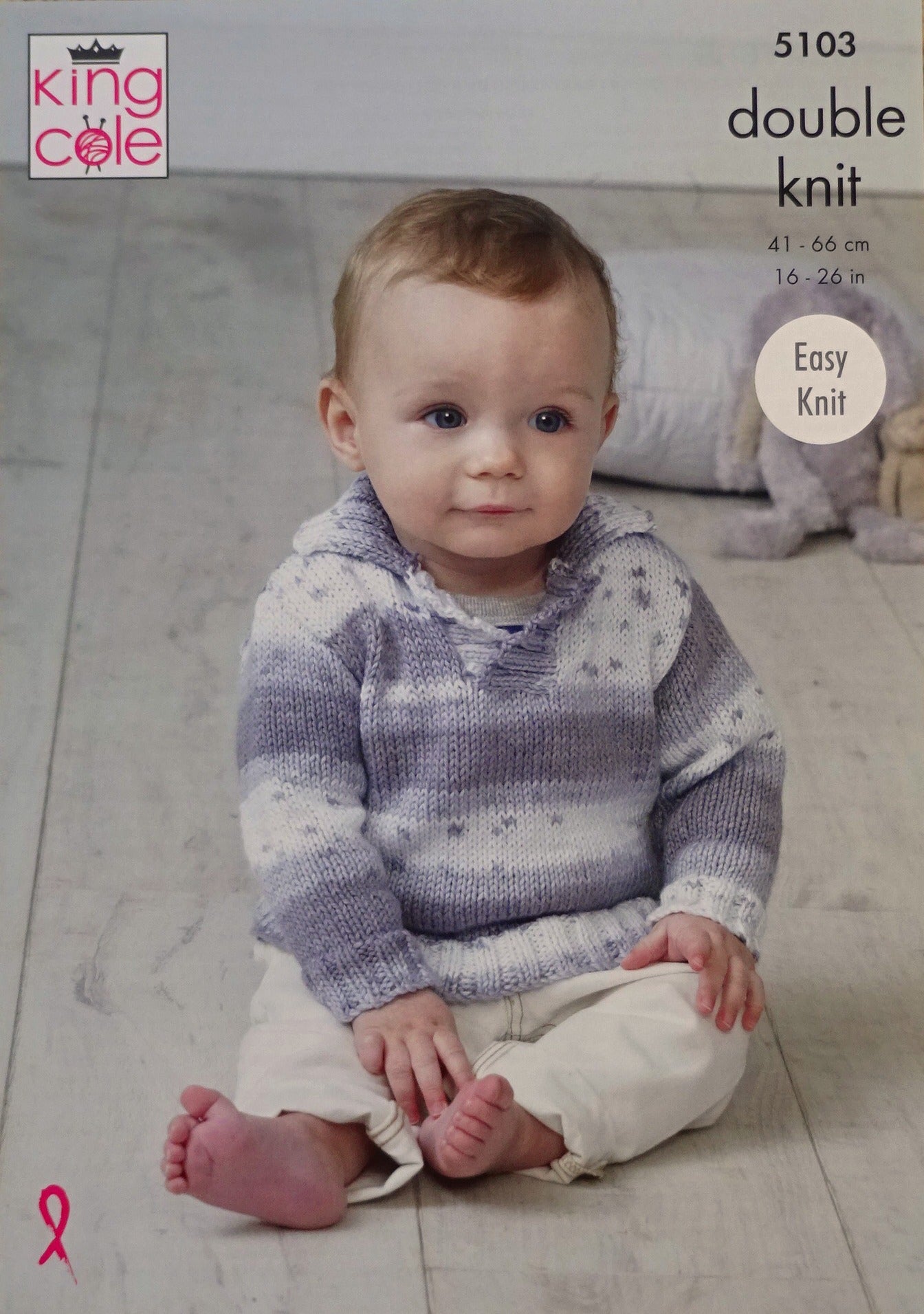 DIGITAL Knitting Pattern Easy Knit Baby Jumper and Hoodie Cottonsoft DK King Cole 5103