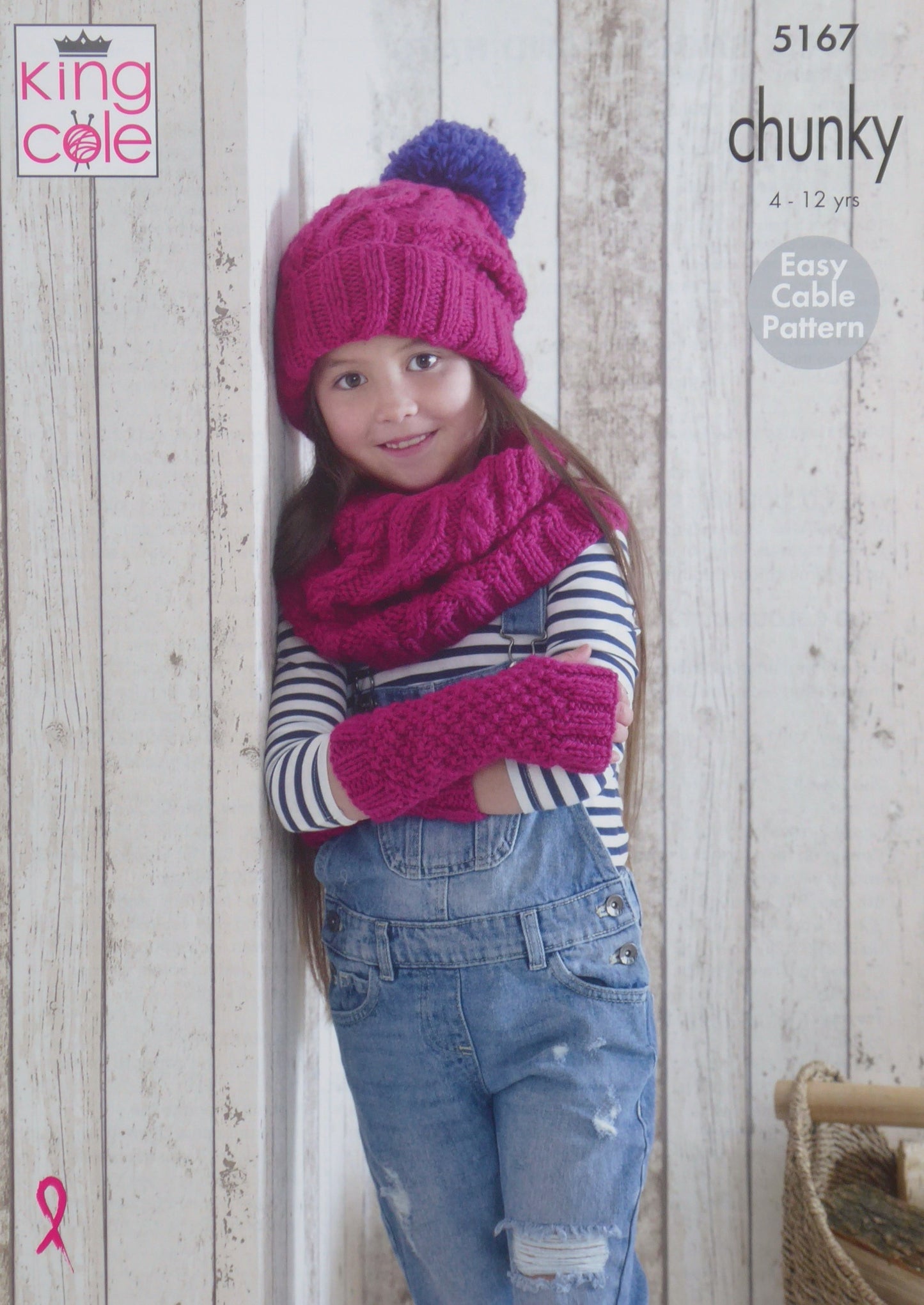 DIGITAL Knitting Pattern Girls Easy Knit Snood, Cowl, Mitts and Hat Chunky King Cowl 5167