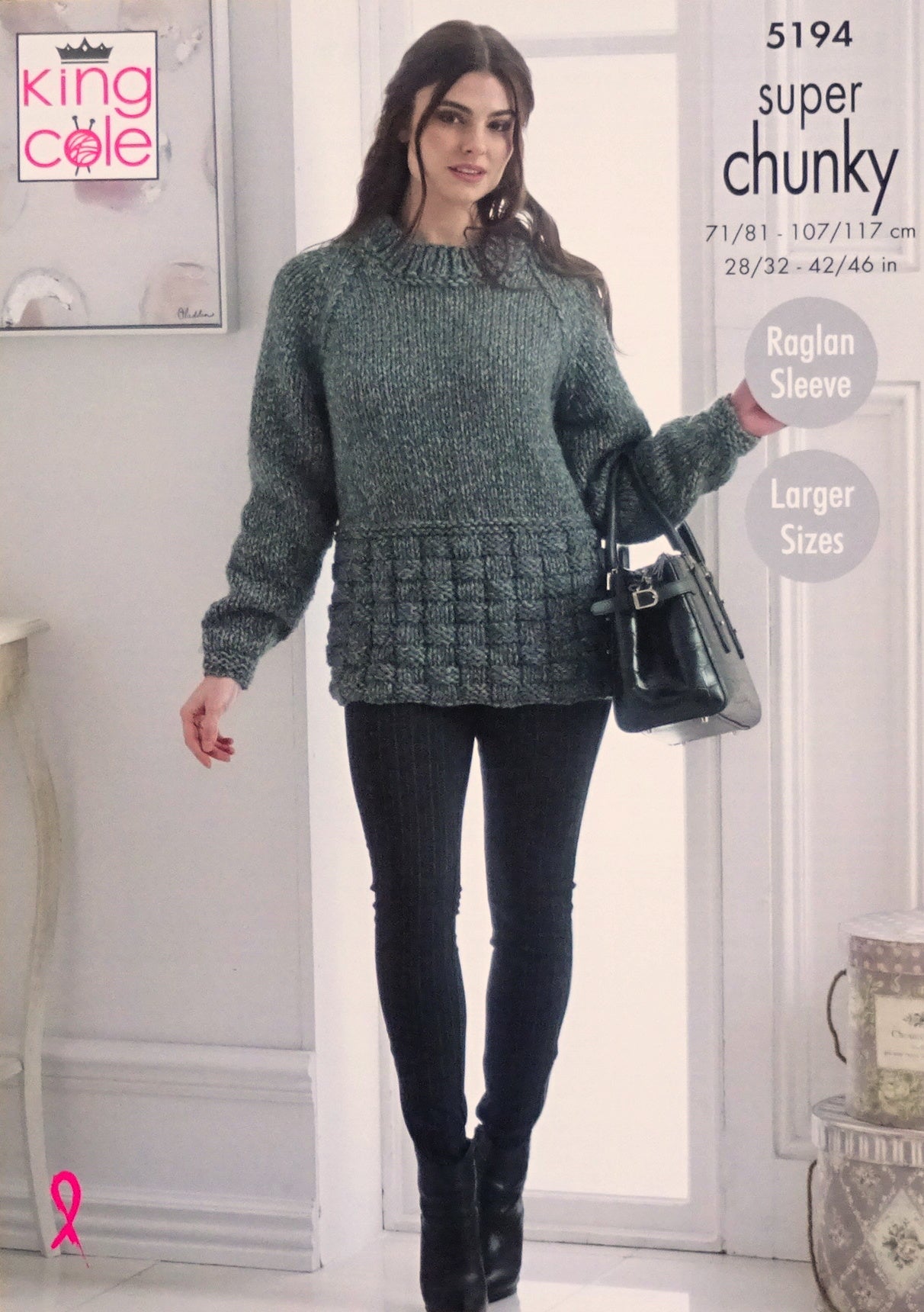 DIGITAL Knitting Pattern Ladies Easy Knit Jumper and Easy Knit Cowl, Scarf & Hat Super Chunky King Cole 5194