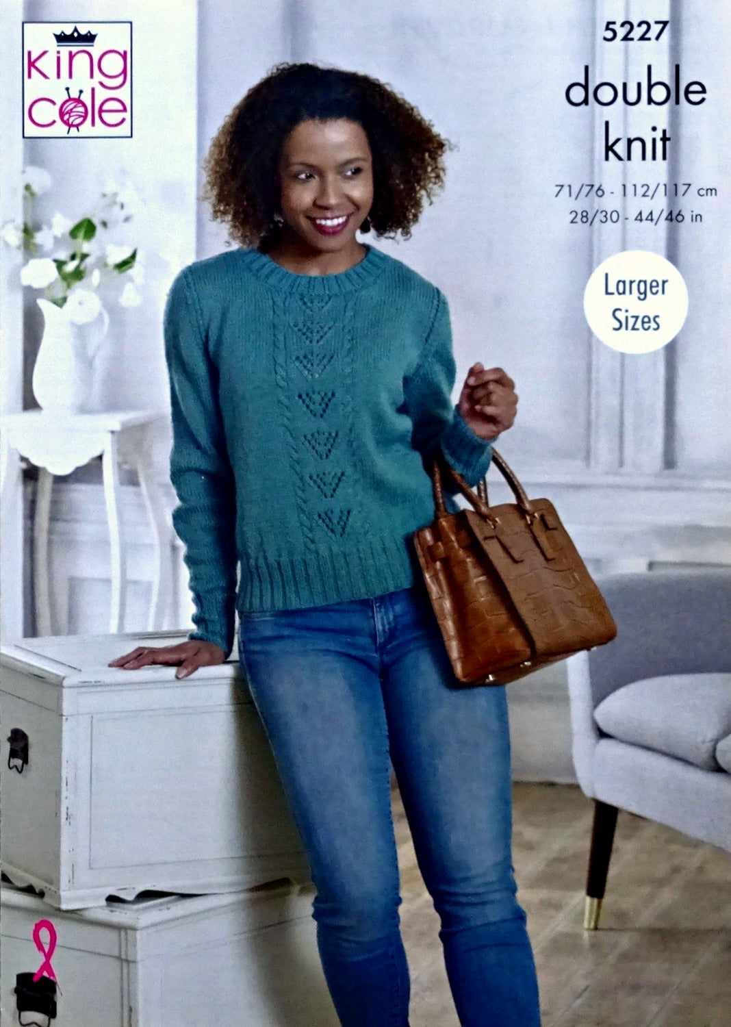 DIGITAL Knitting Pattern Ladies Lace Panel Jumper and Slipover DK King Cole 5227