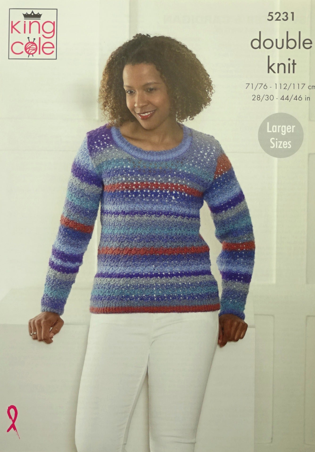 DIGITAL Knitting Pattern Ladies Easy Lace Jumper and Jacket with Collar Riot DK King Cole 5231