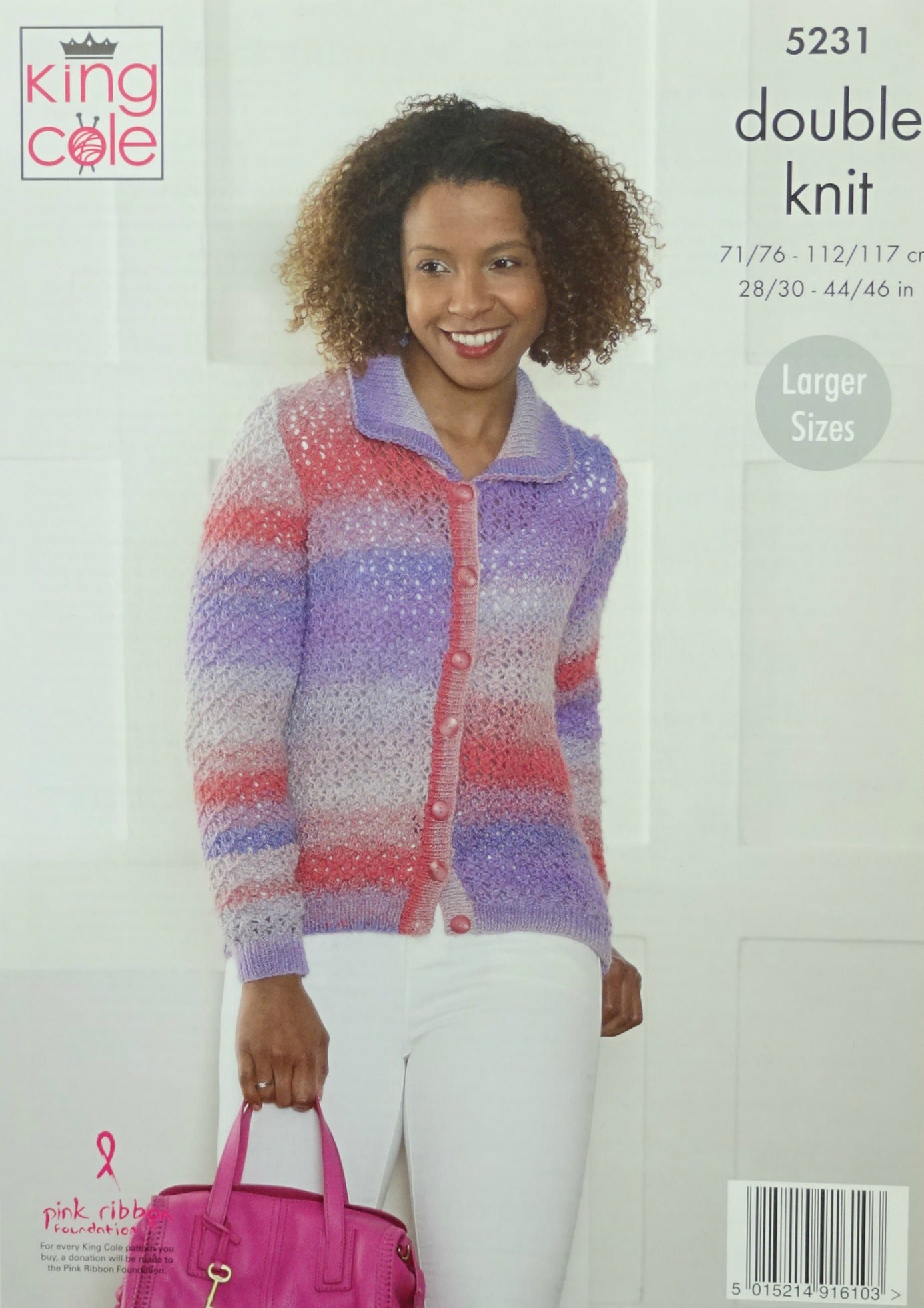 DIGITAL Knitting Pattern Ladies Easy Lace Jumper and Jacket with Collar Riot DK King Cole 5231
