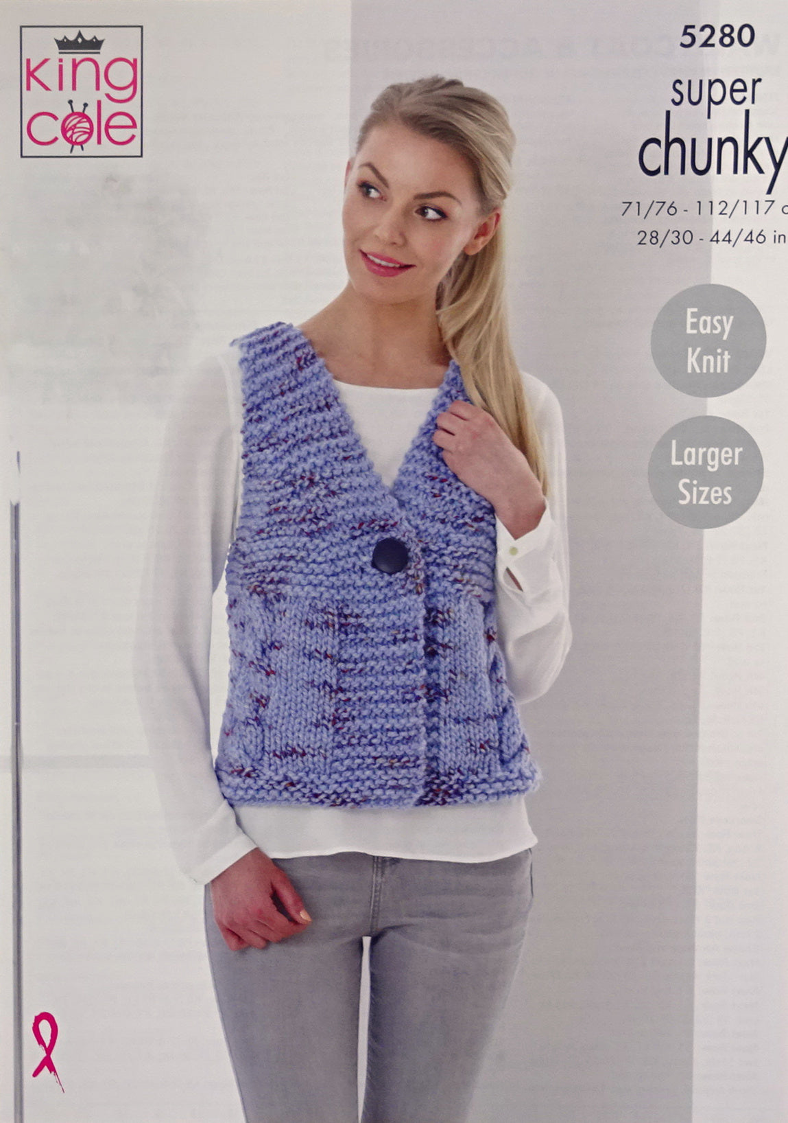 DIGITAL Knitting Pattern Ladies Waistcoat and Hat, Scarf Wristwarmers Super Chunky King Cole 5280