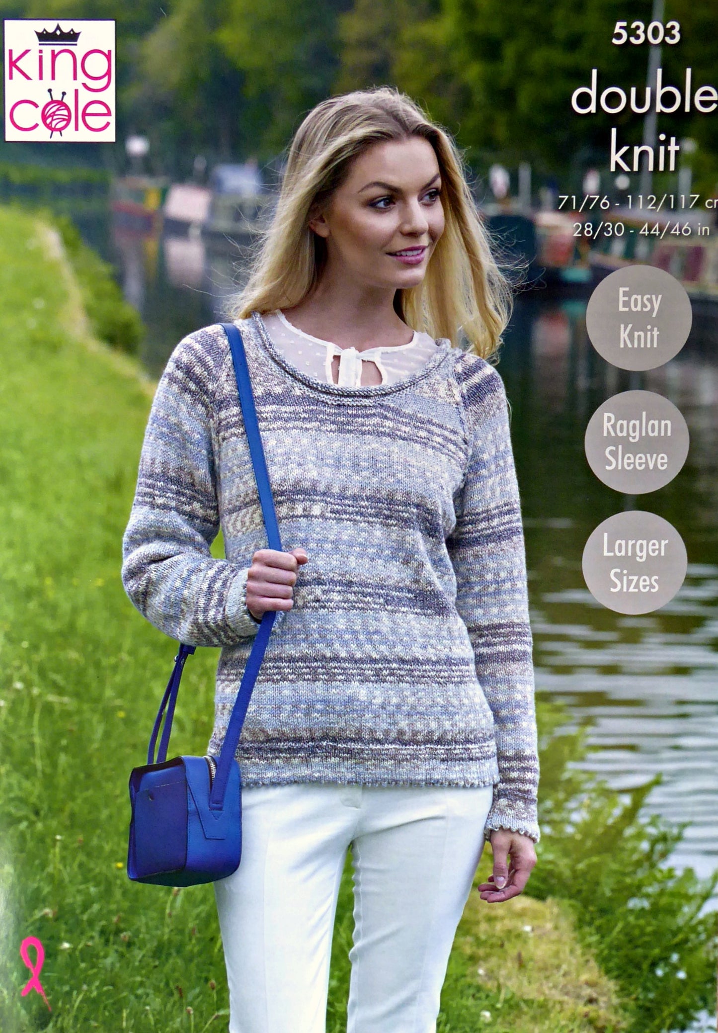 DIGITAL Knitting Pattern Ladies Easy Knit Scoop Neck Jumper & Cardigan Drifter DK King Cole 5303