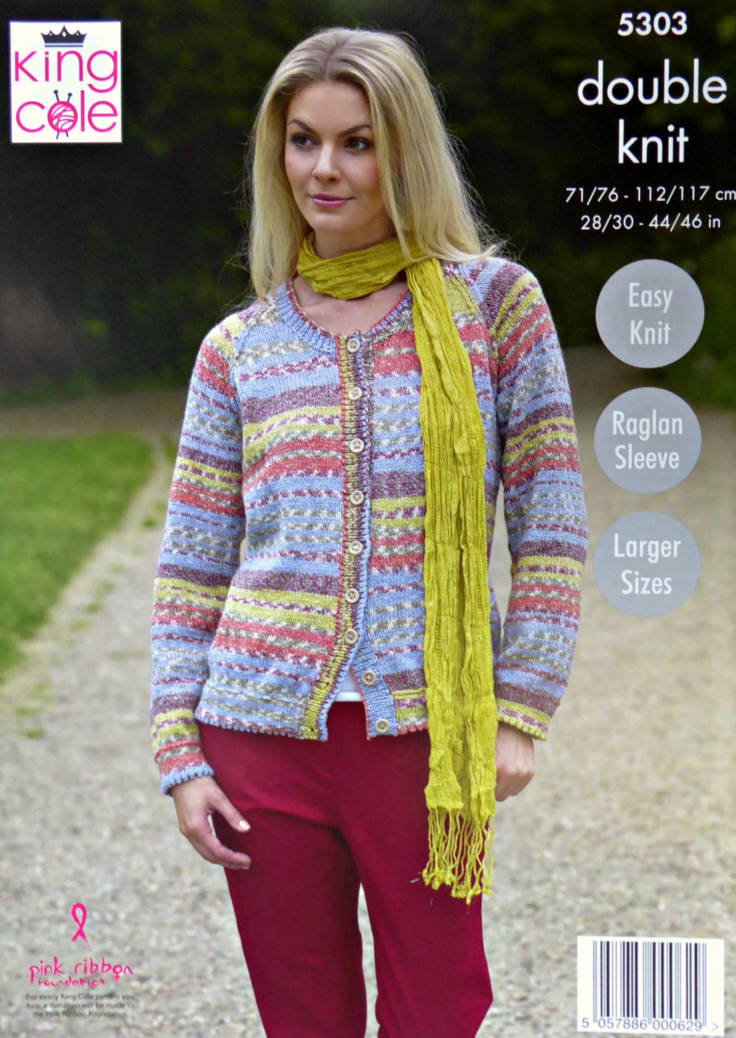 DIGITAL Knitting Pattern Ladies Easy Knit Scoop Neck Jumper & Cardigan Drifter DK King Cole 5303